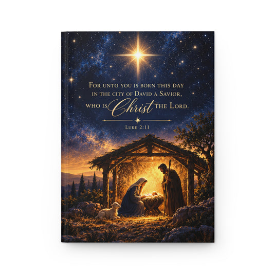 Nativity Christmas Journal with Starry Night Stable Hardcover
