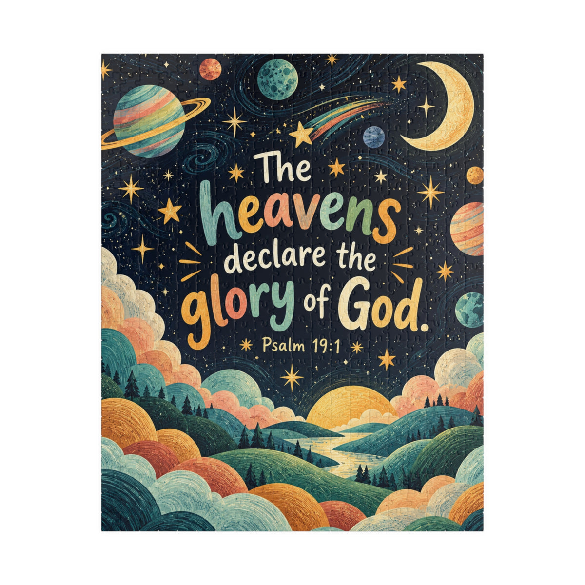 The Heavens Declare Sunset Galaxy Jigsaw Puzzle