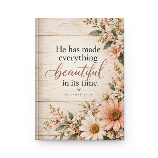 He Has Made Everything Beautiful Blush Floral Hardcover Journal