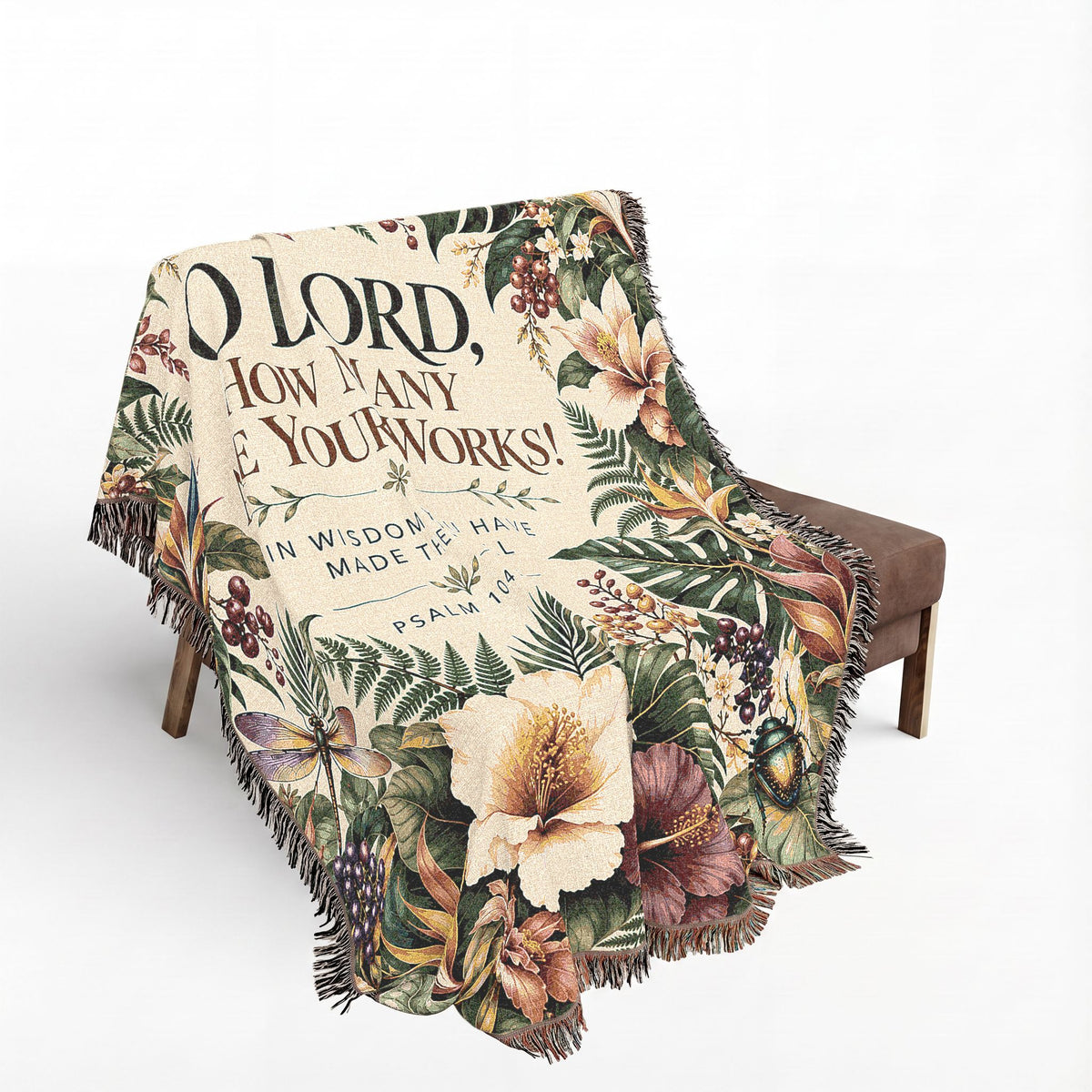 O Lord, How Many Are Your Works Tropical Floral Blanket