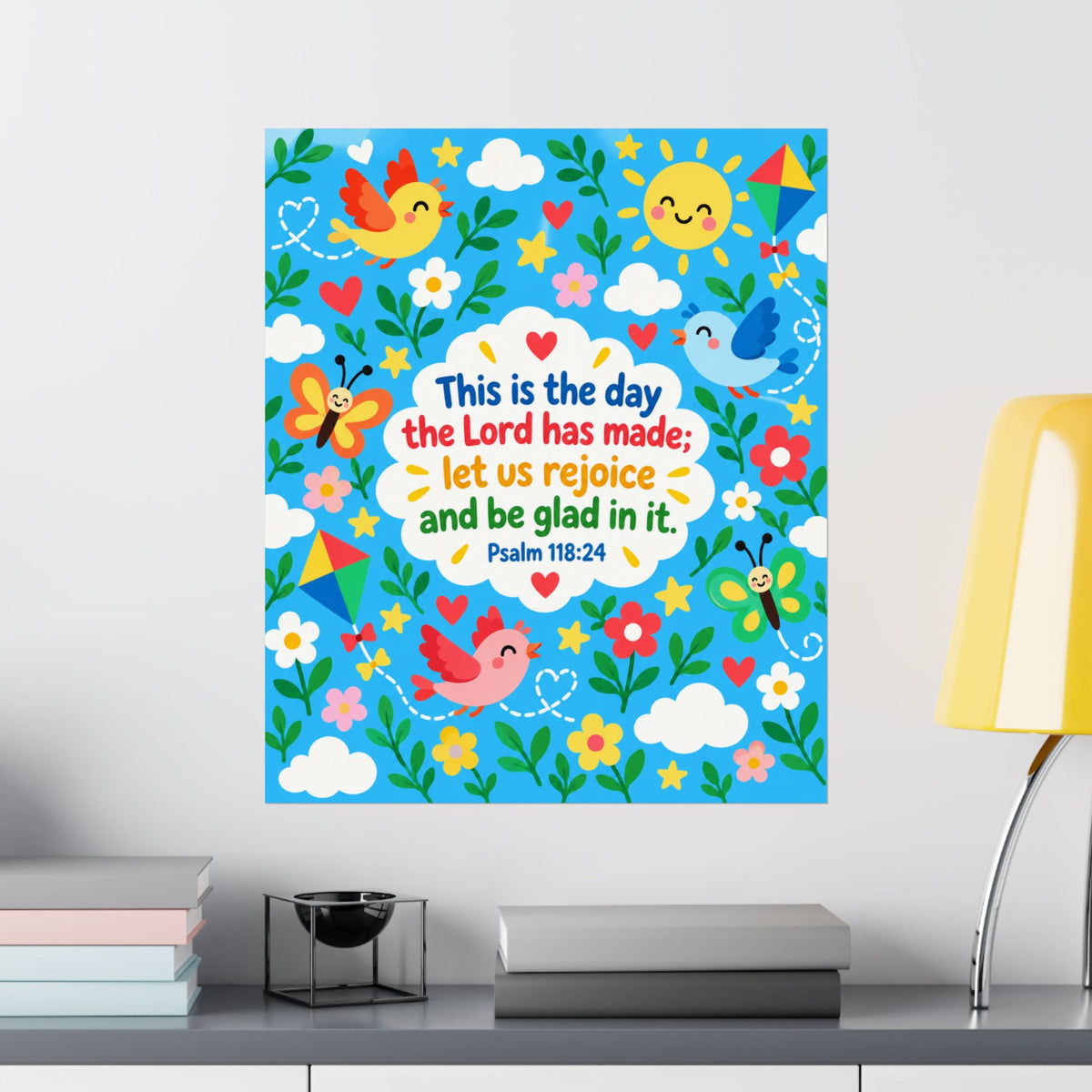 This Is the Day Cheerful Blue Birds Wall Art