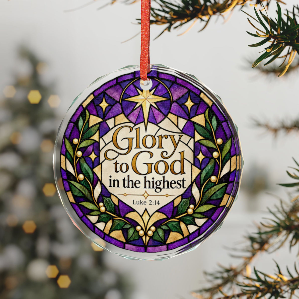 Glory to God in the Highest Christmas Crystal Glass Ornament