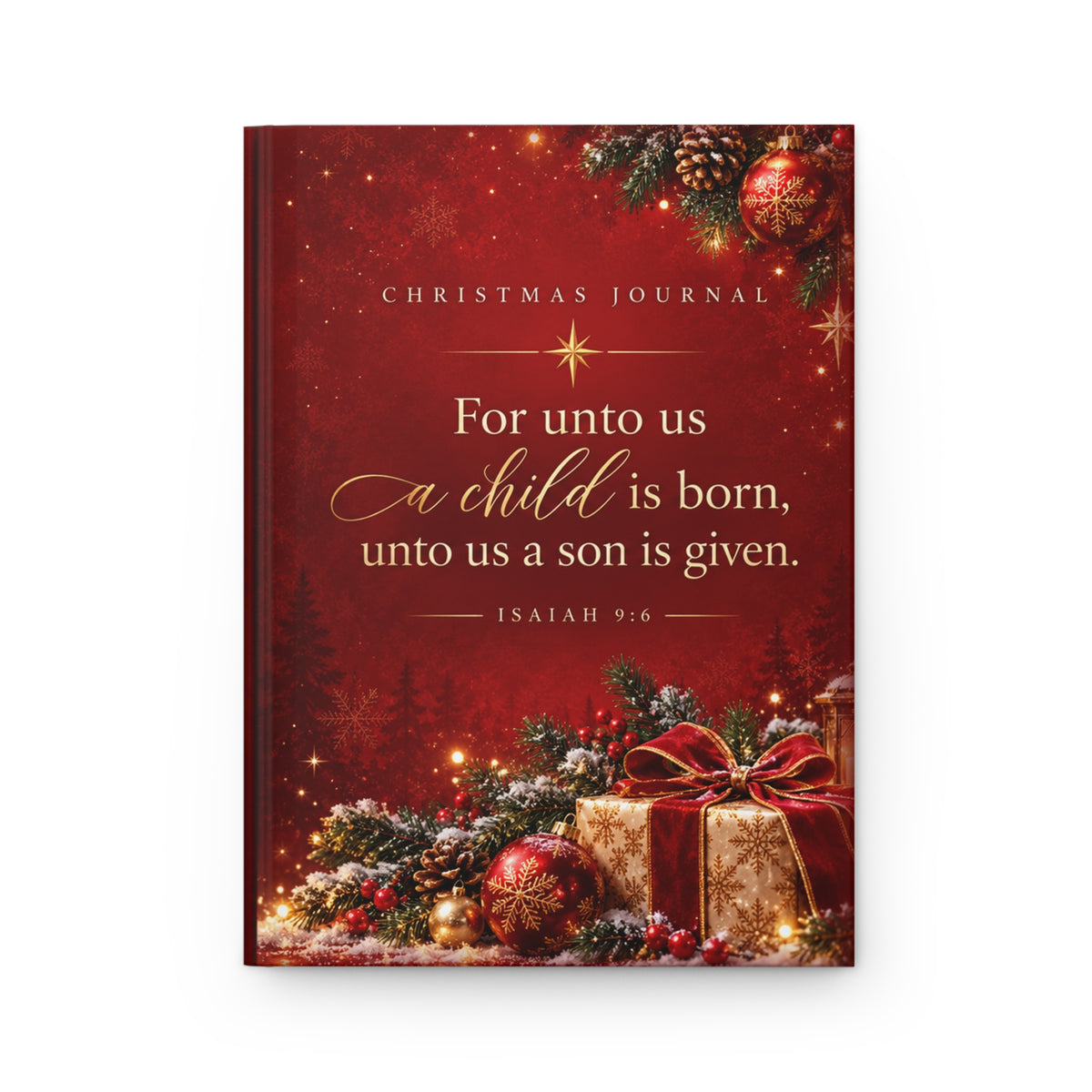 Unto Us a Child Is Born Christmas Prayer Journal, Red and Gold Gifts Hardcover