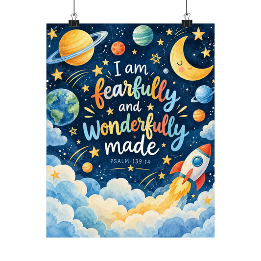 Fearfully and Wonderfully Made Space Rocket Wall Art