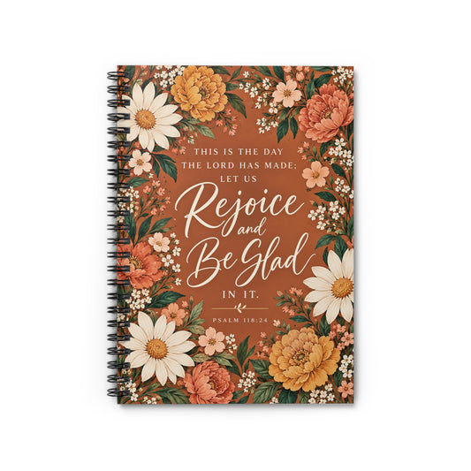 Rejoice and Be Glad Autumn Floral Spiral Journal