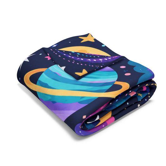 The Heavens Declare Purple Galaxy Fleece Blanket