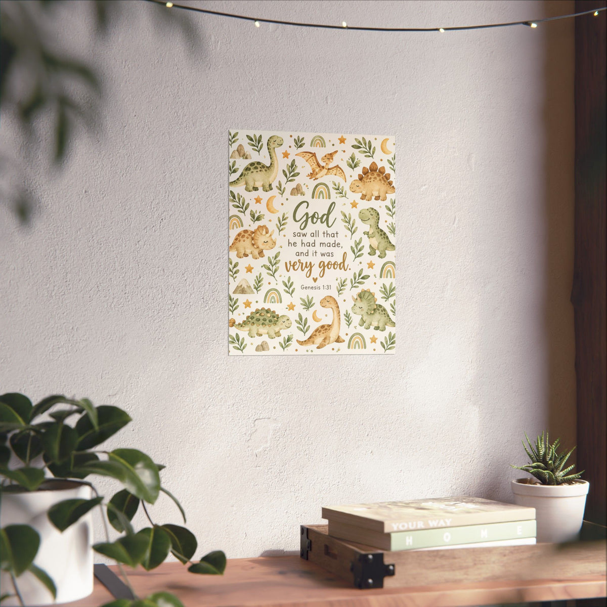 God Saw That It Was Very Good Baby Dinosaurs Nursery Wall Art