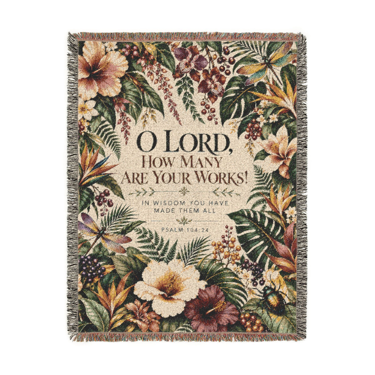 O Lord, How Many Are Your Works Tropical Floral Blanket