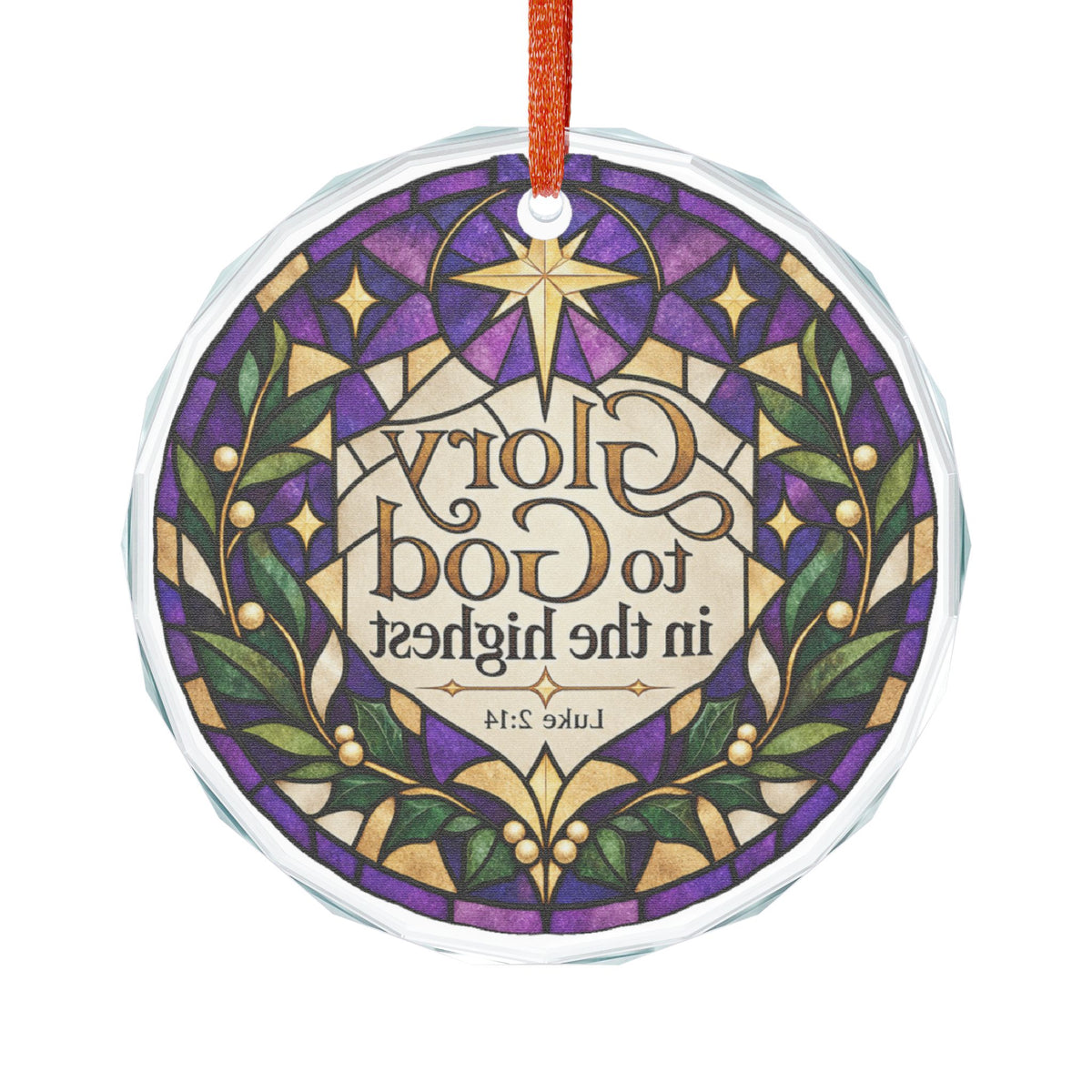 Glory to God in the Highest Christmas Crystal Glass Ornament