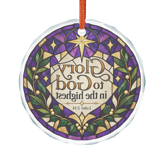 Glory to God in the Highest Christmas Crystal Glass Ornament