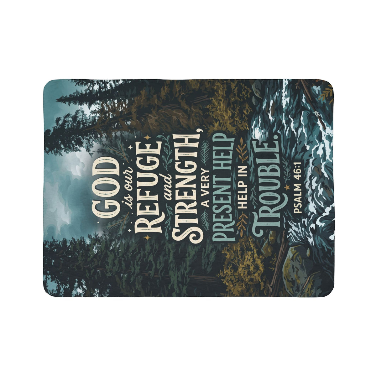 God Is Our Refuge Sherpa Blanket