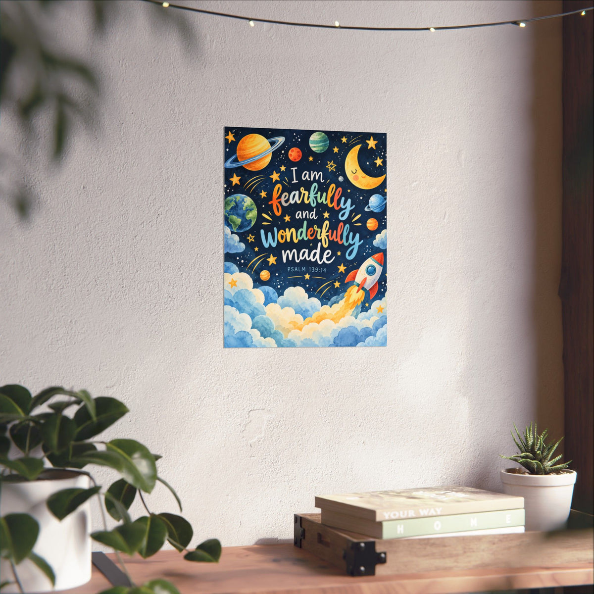Fearfully and Wonderfully Made Space Rocket Wall Art