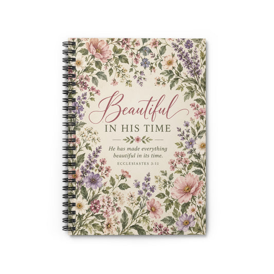 Beautiful in His Time Springtime Wildflowers Spiral Journal