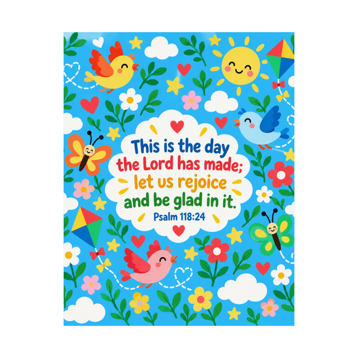 This Is the Day Cheerful Blue Birds Wall Art
