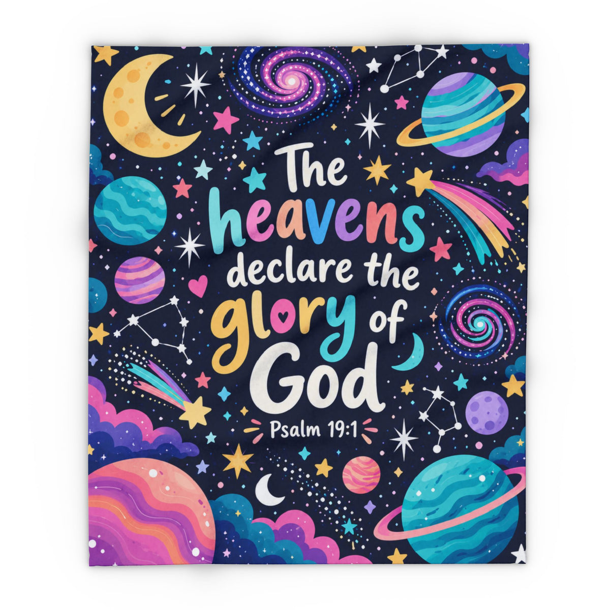 The Heavens Declare Purple Galaxy Fleece Blanket