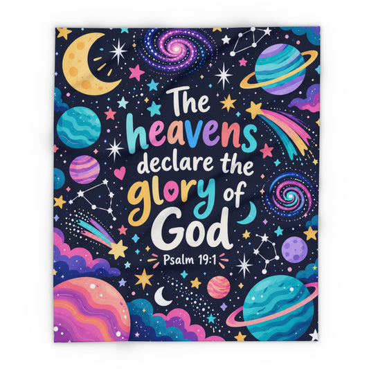 The Heavens Declare Purple Galaxy Fleece Blanket
