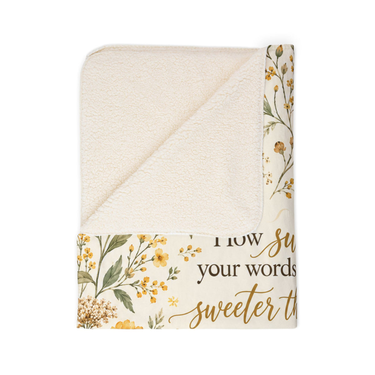 Sweeter Than Honey Floral Bee Sherpa Blanket