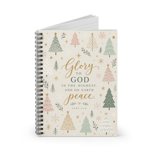 Glory to God in the Highest Christmas Tree Spiral Journal