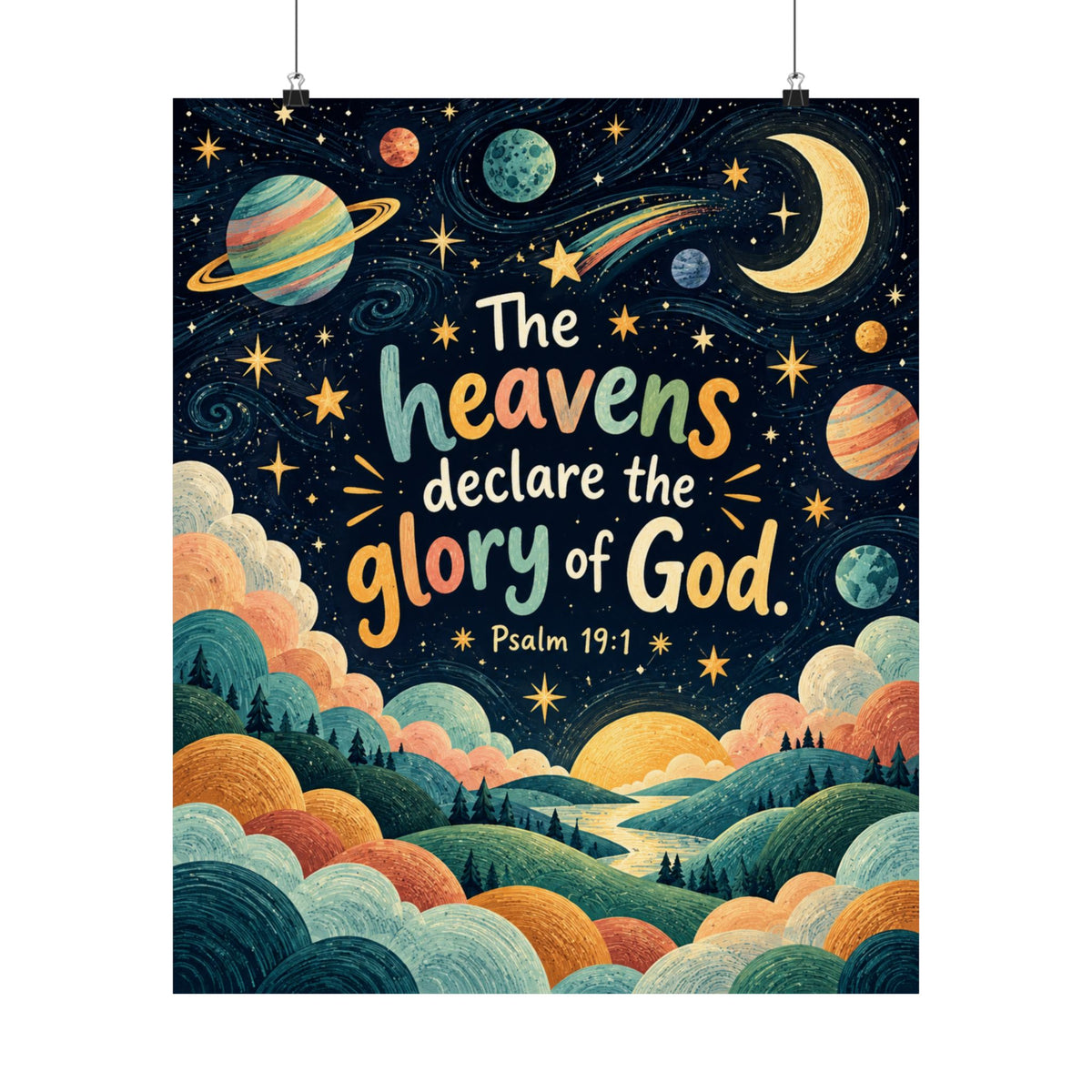 The Heavens Declare Sunset Galaxy Wall Art