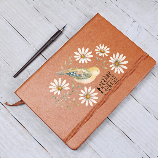 Psalm 90:12 Leather Journal